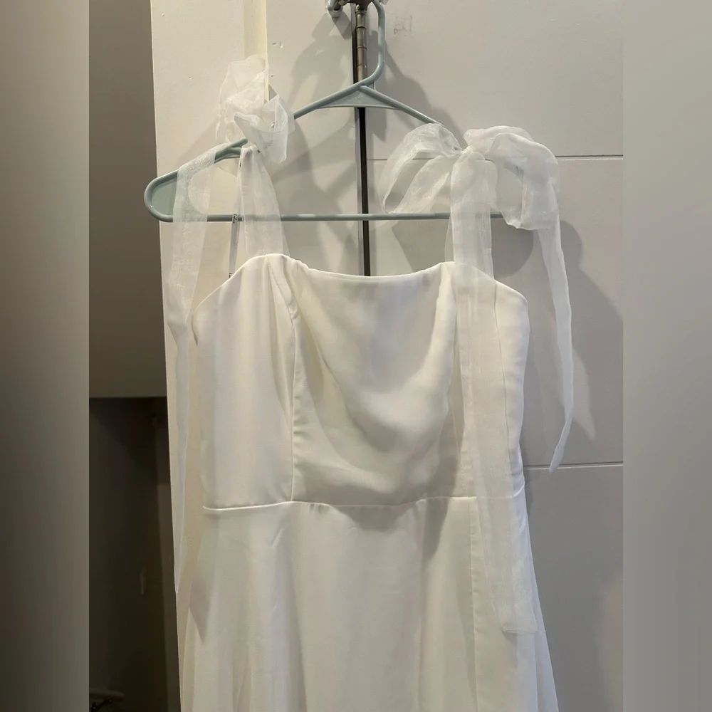 NWT Lulus Radiant Romance White Tie-Strap Maxi Dress - Picture 4 of 6